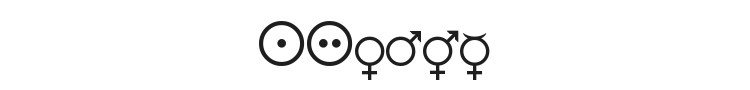 Female and Male Symbols Font Preview