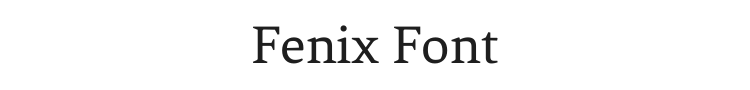 Fenix Font Preview