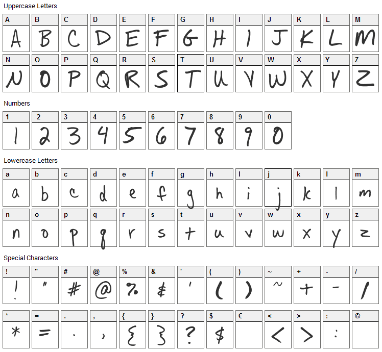 Fh Allisa Font Character Map