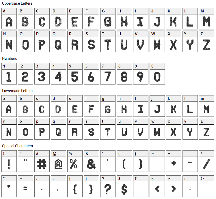 Fh Ink Font Character Map