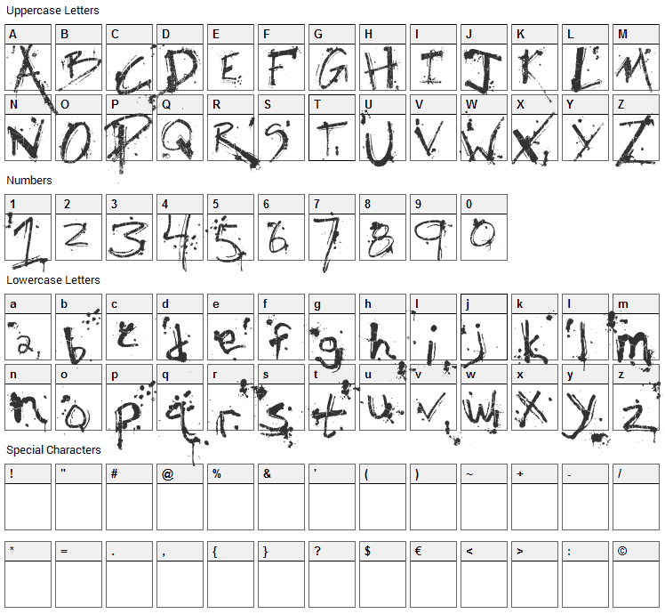 Fh Obscene Font Character Map