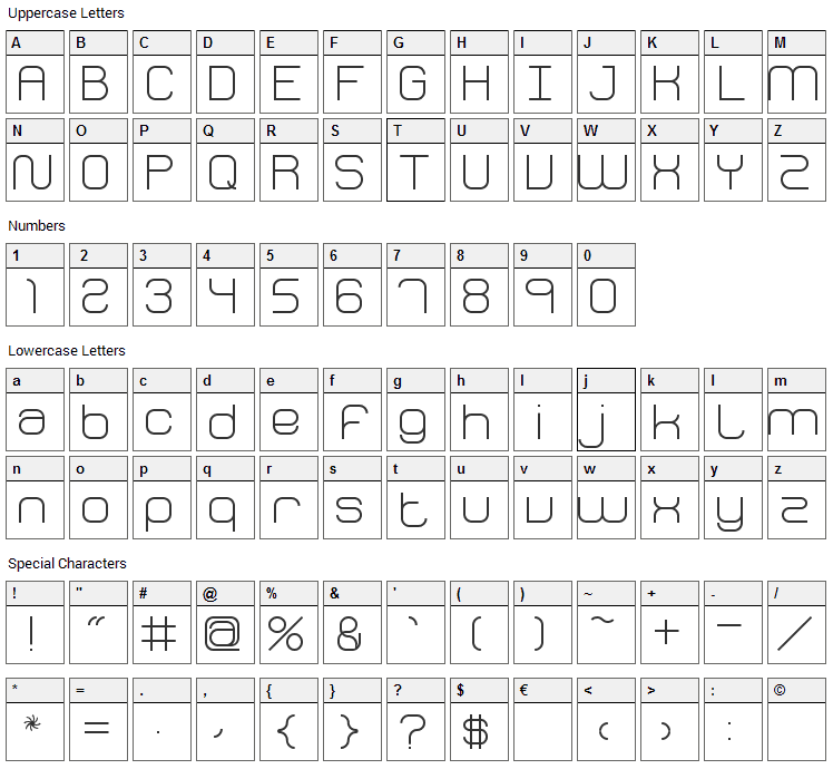 Fh Perception Font Character Map