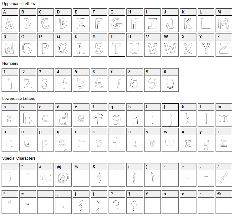 Fh Ugly Font Character Map