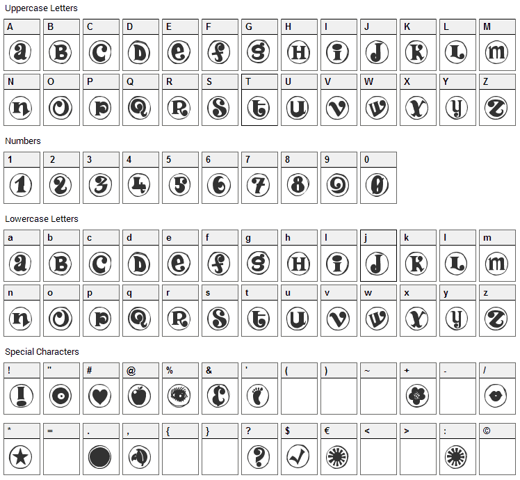 Fire Within Font Character Map