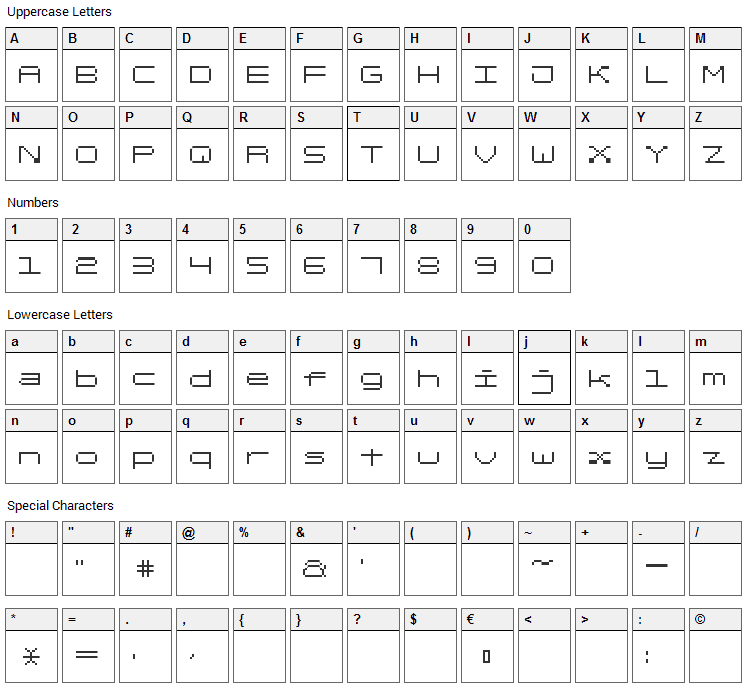 Fixed_v03 Font Character Map