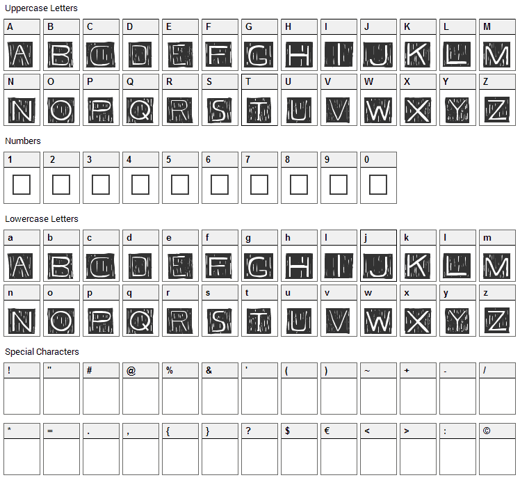 FKA Font Character Map