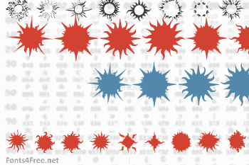 Flaming Stars & Splatters Font