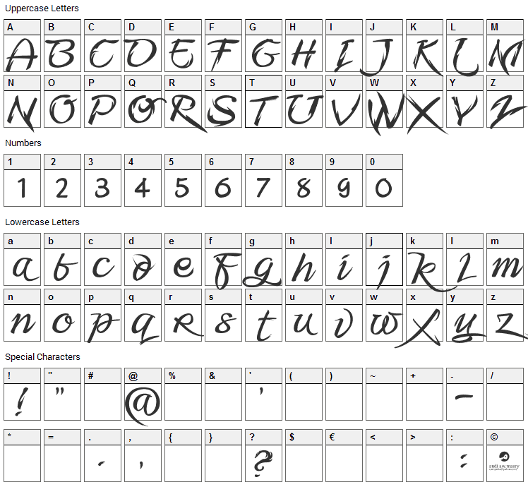 Fmiring Campotype One Font Character Map