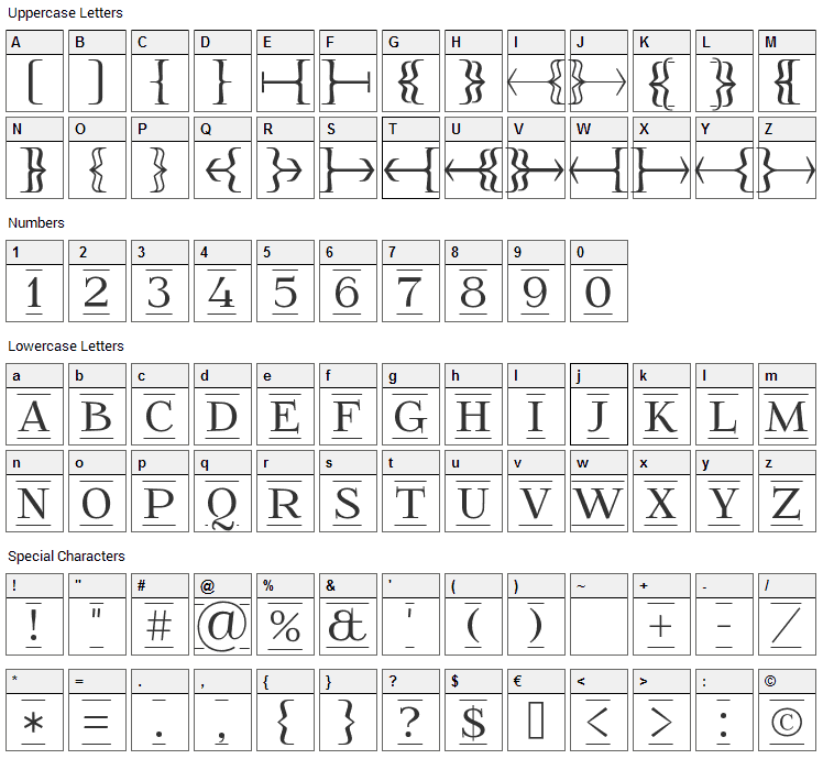 FoglihtenFr Font Character Map