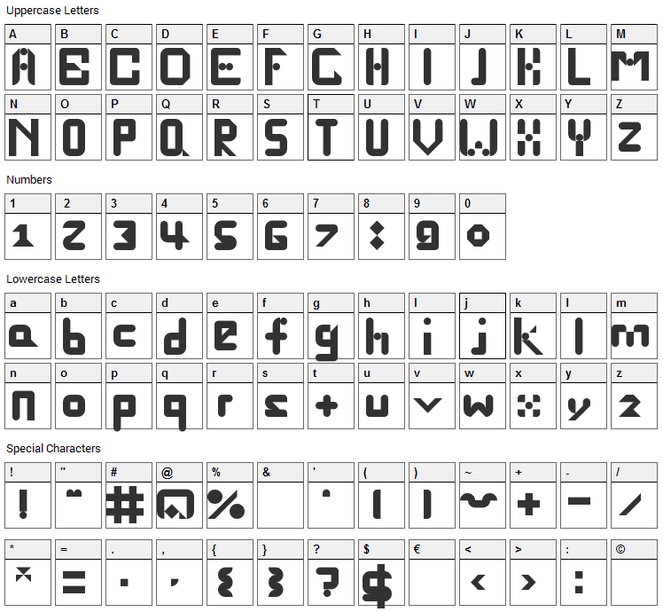 Fontastic Font Character Map