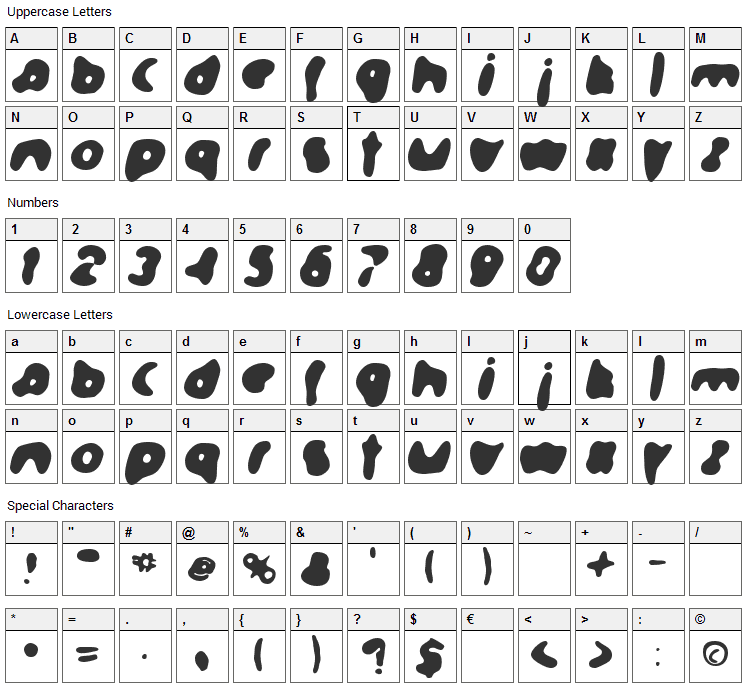 Formation Font Character Map