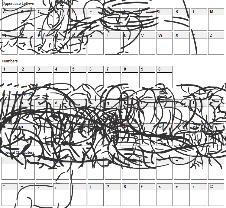 Founa BC Font Character Map