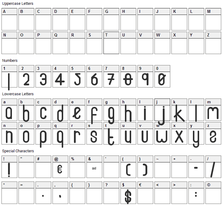 Fox Font Character Map