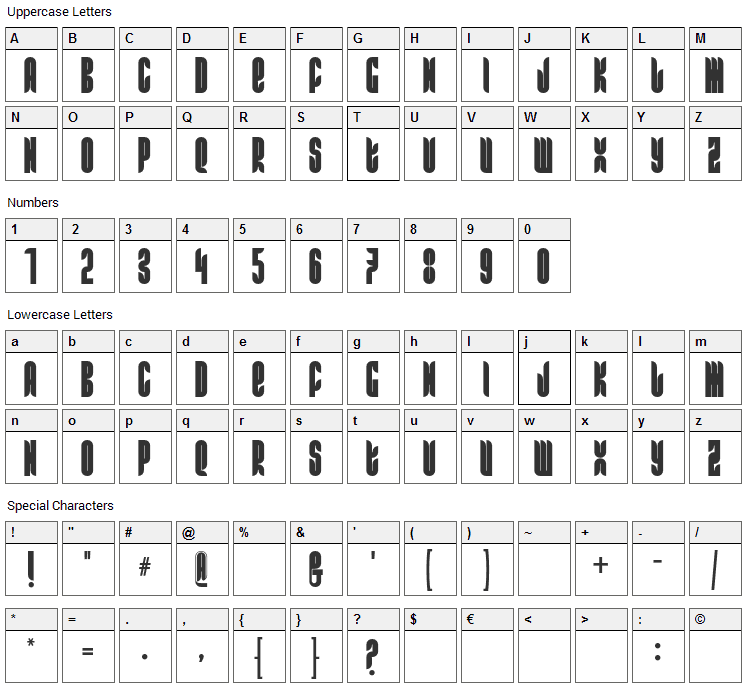 FR Rama Nous Font Character Map