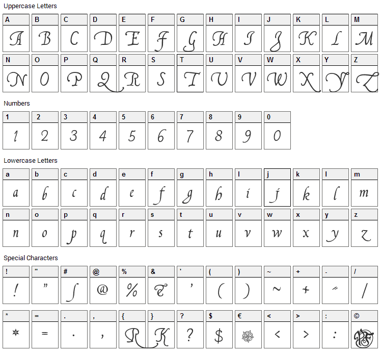 Francisco Lucas Font Character Map