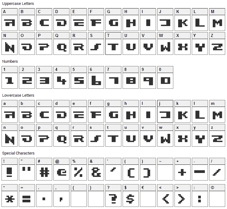 Frankieghost Font Character Map