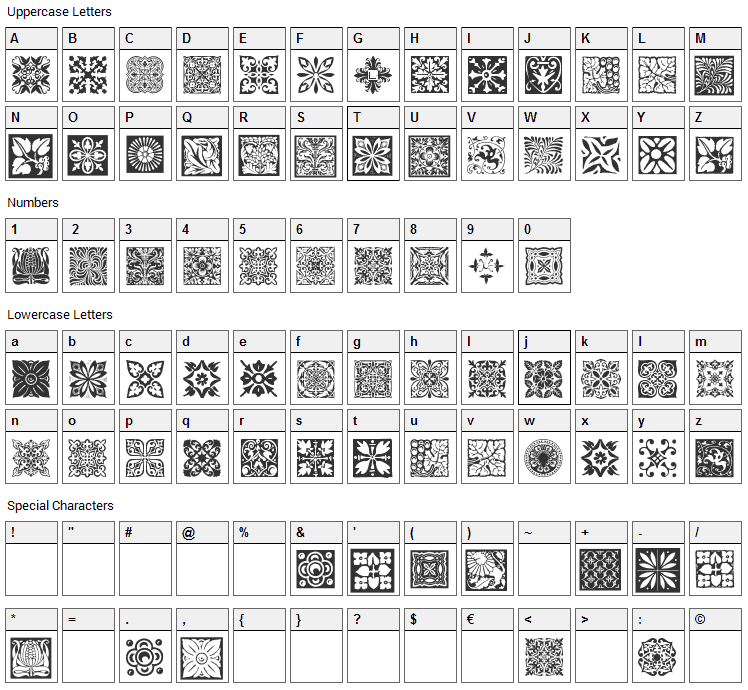 Truetype fonts for making tilings