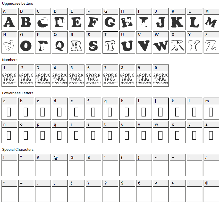 Fridge Magnets Font Character Map