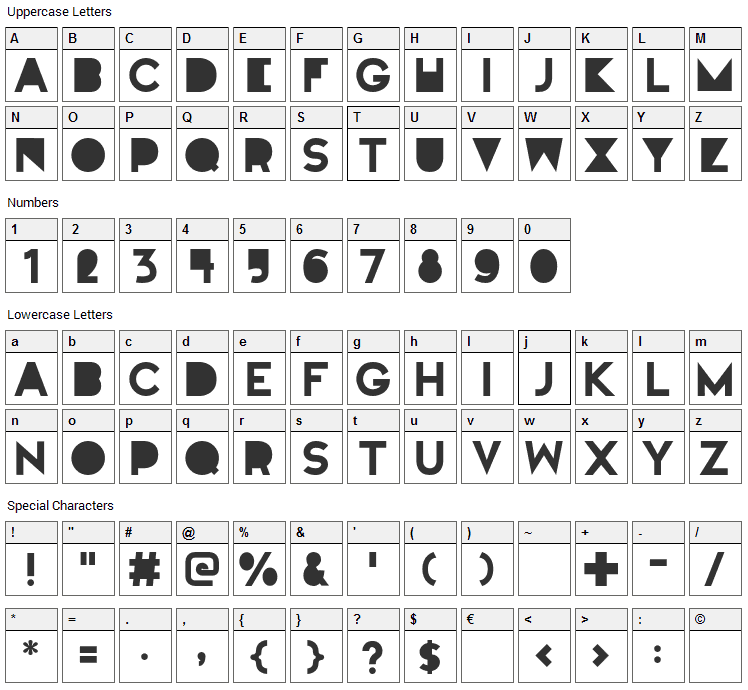 Full Moon On Mars Font Character Map