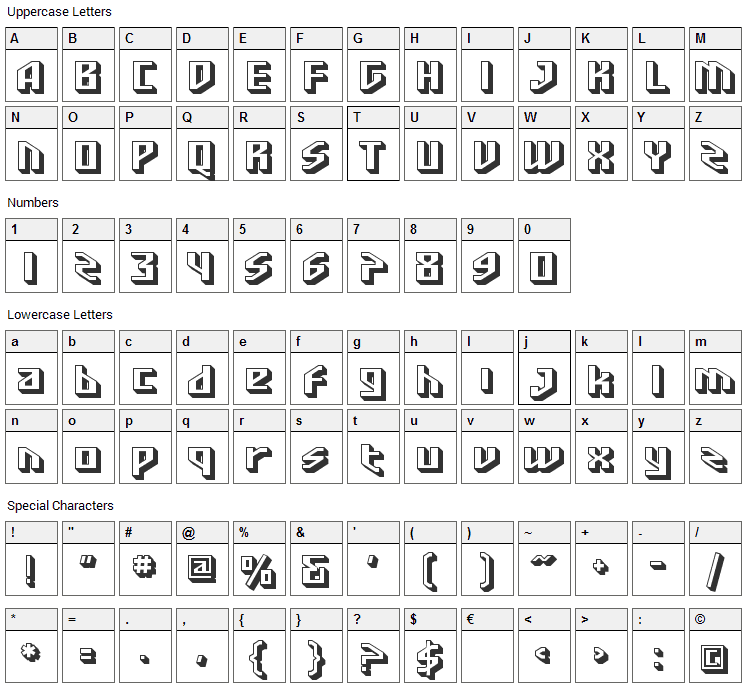 Funk Master Font Character Map