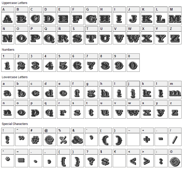 Future West Font Character Map