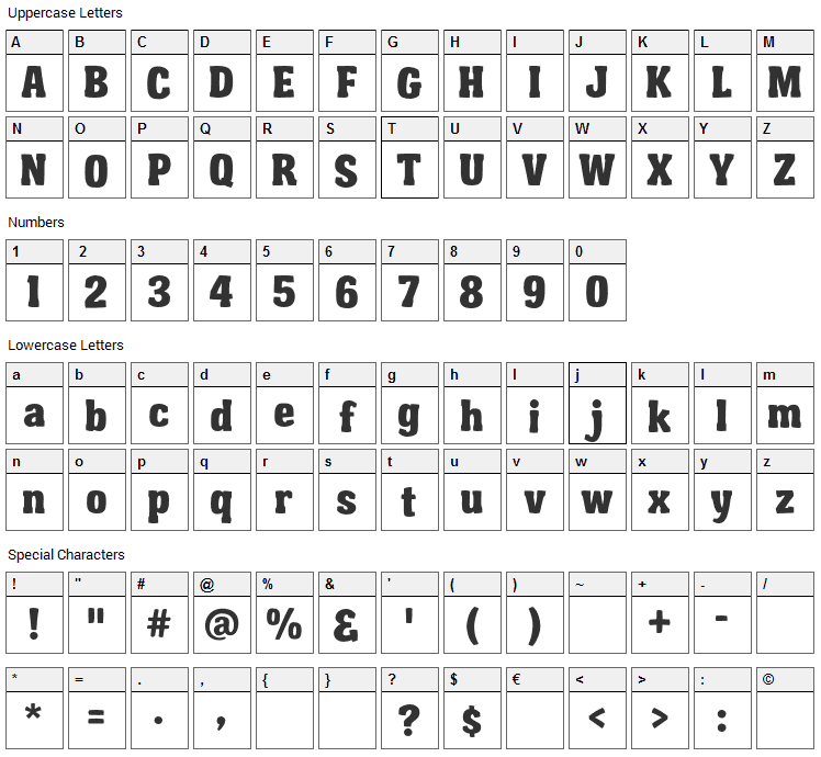 Garishing Worse Font Character Map