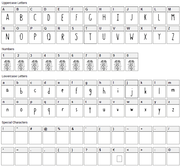 Gastro Intestinal Confluent Font Character Map