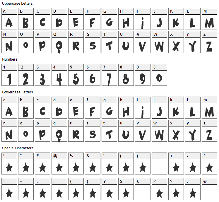 Geek a Byte Font Character Map