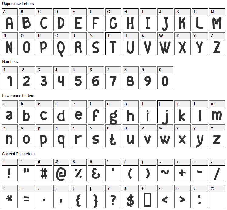 Geeker Font Character Map