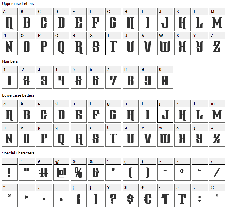 Gentleman Caller Font Character Map