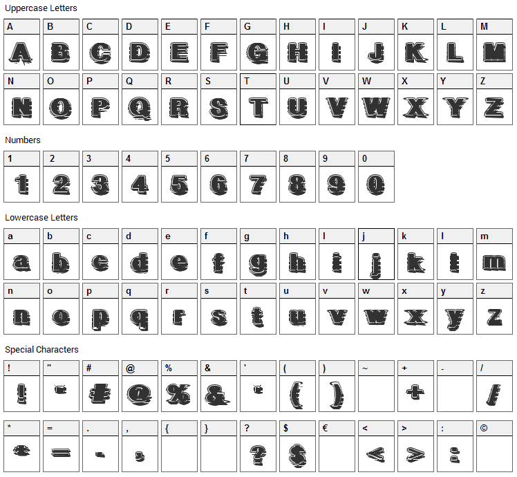 Geometric Fog Font Character Map