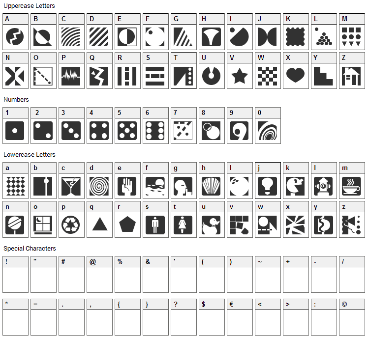 GeoType Font Character Map