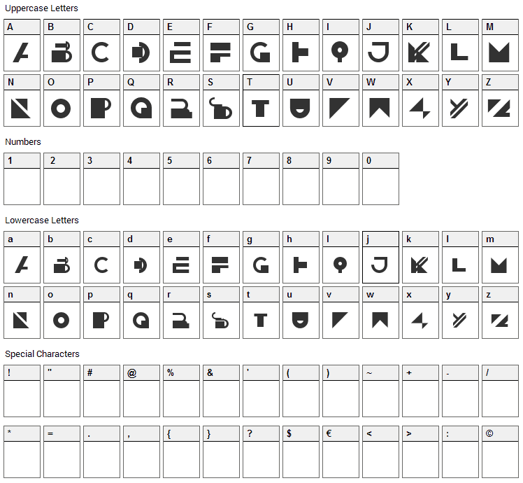 Getting Blocky Font Character Map
