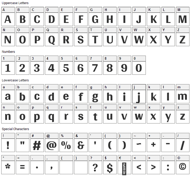 Gidugu Font Character Map