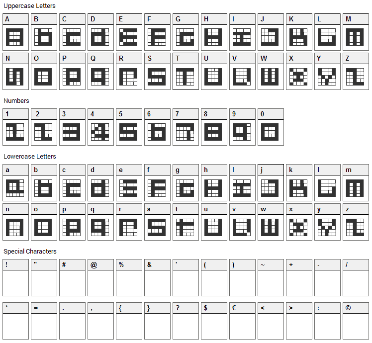 Give Me 5 Font Character Map