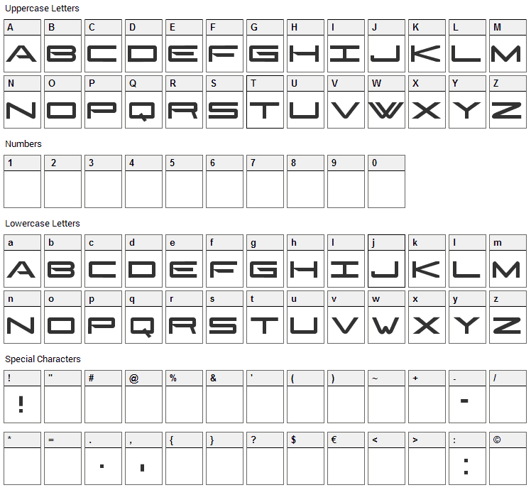 Gonzales Sans Font Character Map