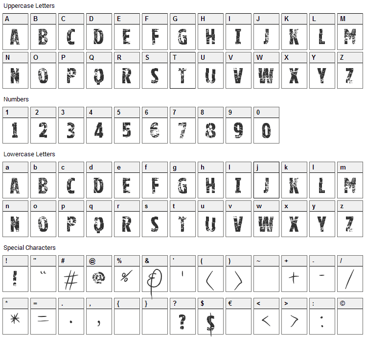 Good Luck For You Font Character Map