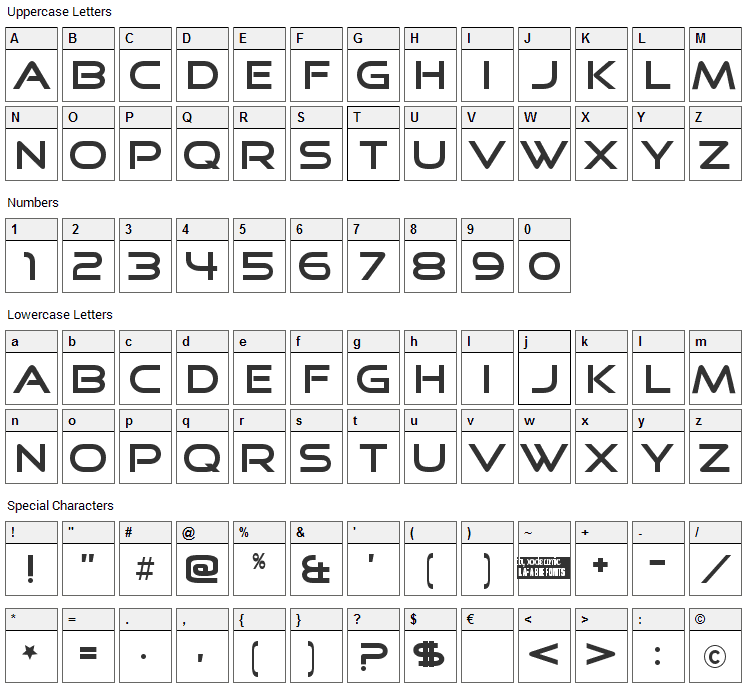 Good Times Font Character Map