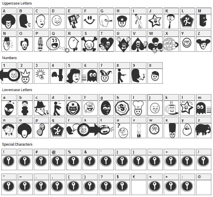 Goodhead Font Character Map