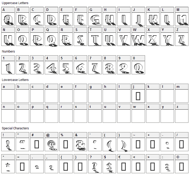 Grand Prix Font Character Map