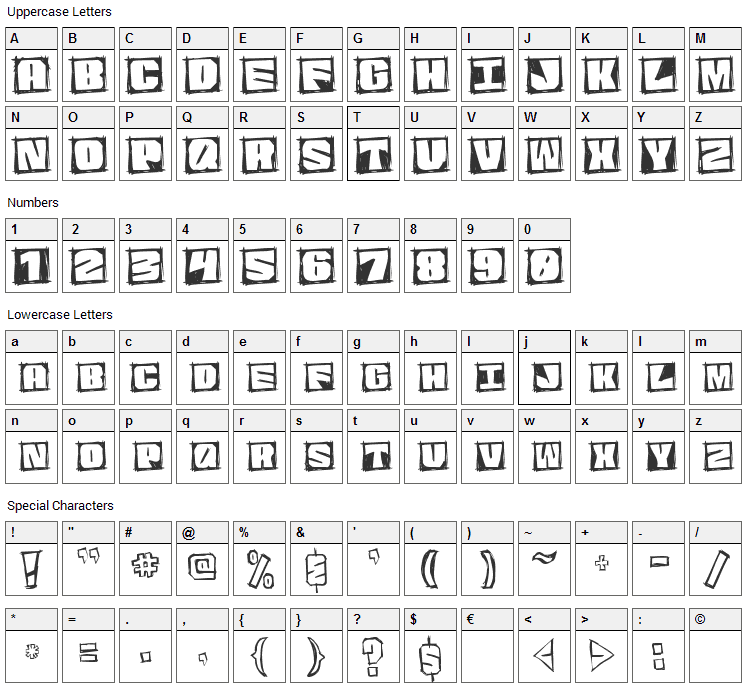 Graphic Attitude Font Character Map