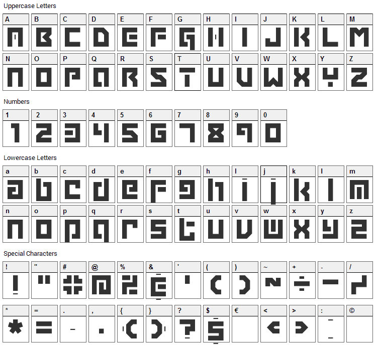 Grapple Font Character Map