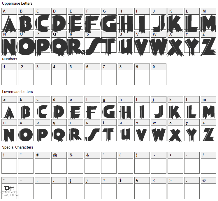 Grauman Font Character Map