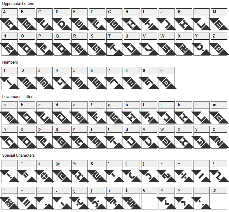 Graze Font Character Map