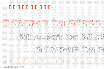 Grazing on grass Font