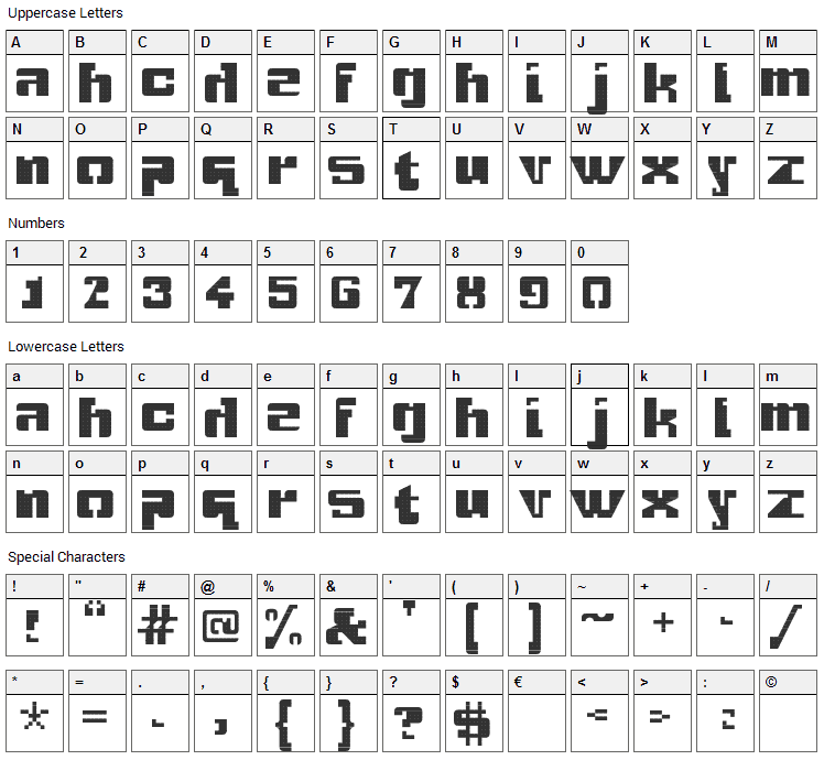 Gridbreak Sans Font Character Map