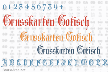 Grusskarten Gotisch Font