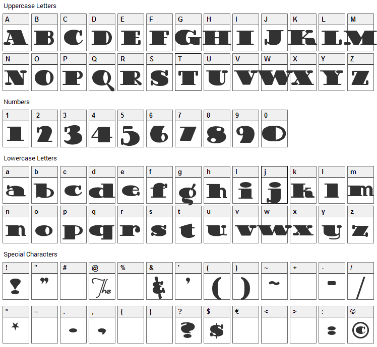 Guinness Extra Stout Font Character Map