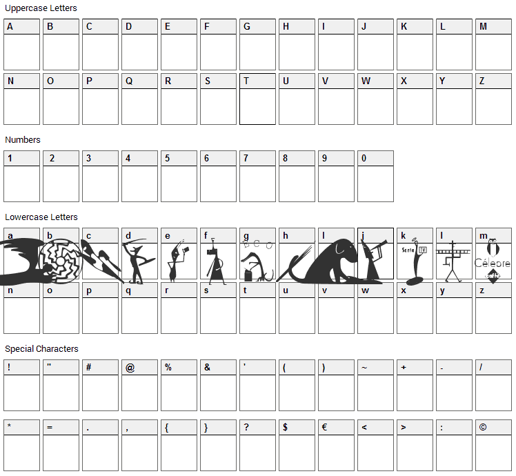 Guto Lacaz Font Character Map