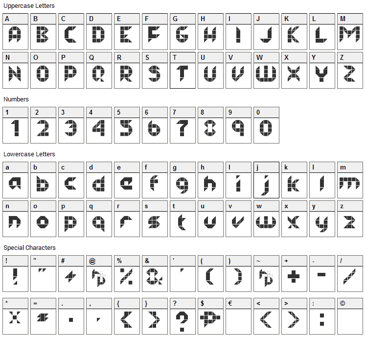 Half Project Logo Font Character Map